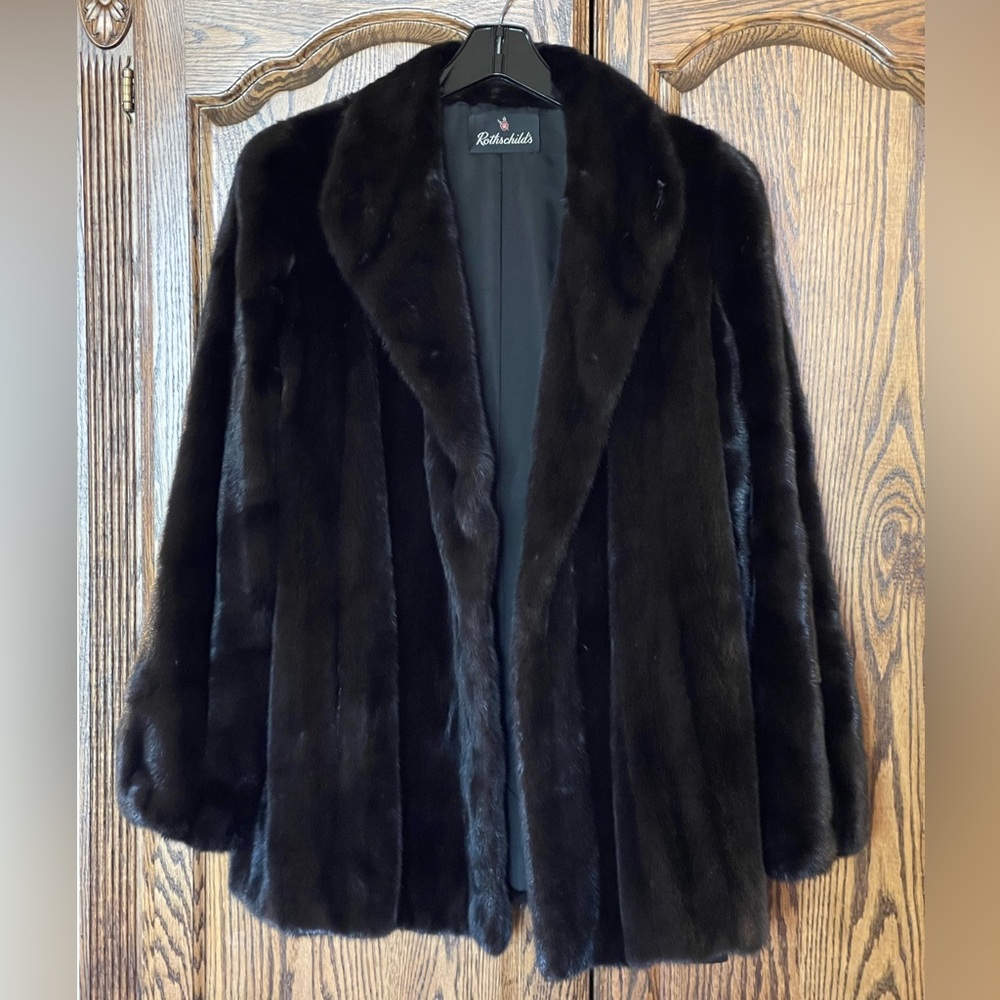 Scaasi Black Authentic Mink Fur Coat